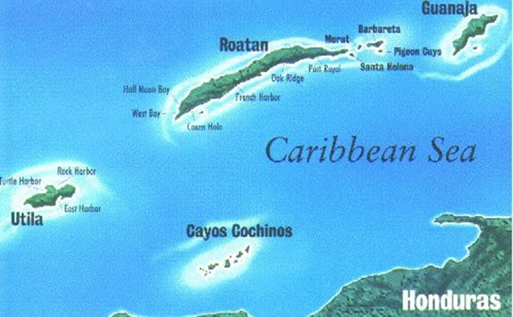 Islas de la Bahia Map